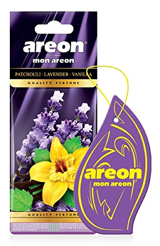 AREON MON MA34 Long Lasting Hanging Best Car Air Freshener Patchouli Lavender Vanilla Scent, 12 Pack