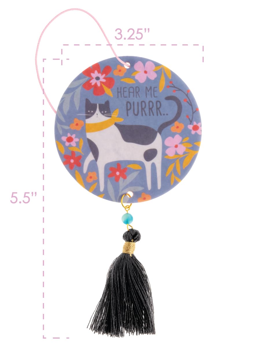 Karma, Essential Oil Air Freshener For Cars Set Of 2, Home & Office - Colorful Decorative Hanging Air Freshener With Tassel, Cat