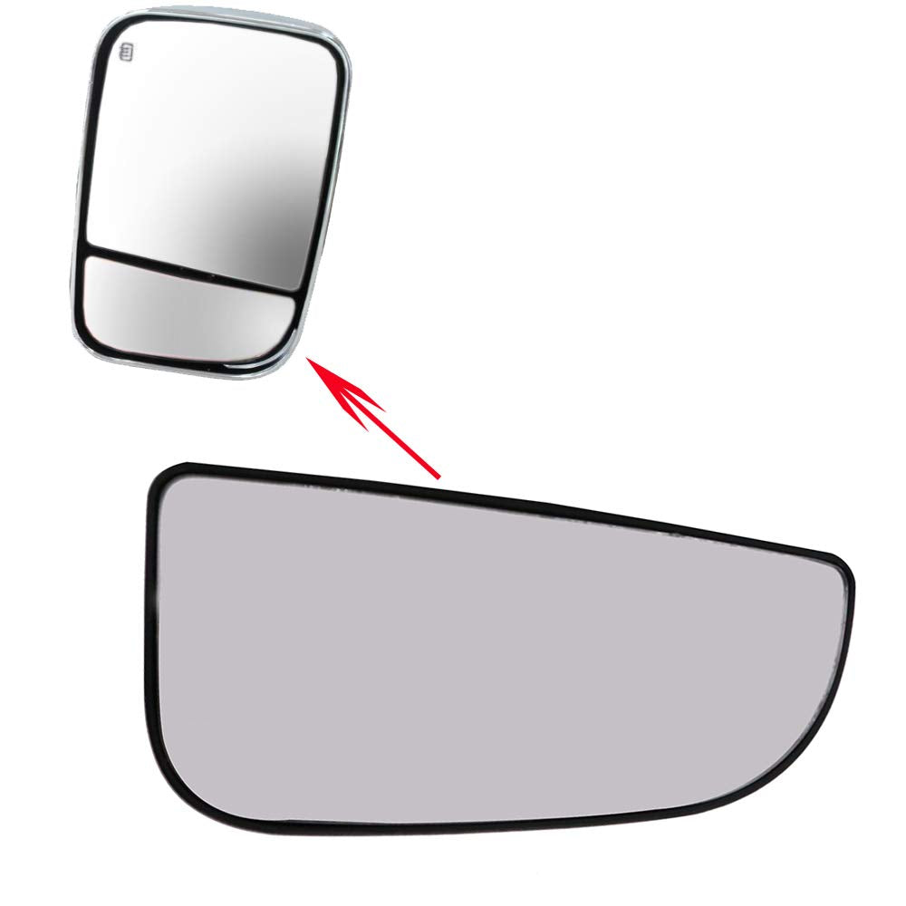 Gsrecy For Dodge Ram 1500 2500 3500 2010-2020 Passenger Side Rearview Glass, Tow Mirror Spotter Lower Glass With Holder (Right)