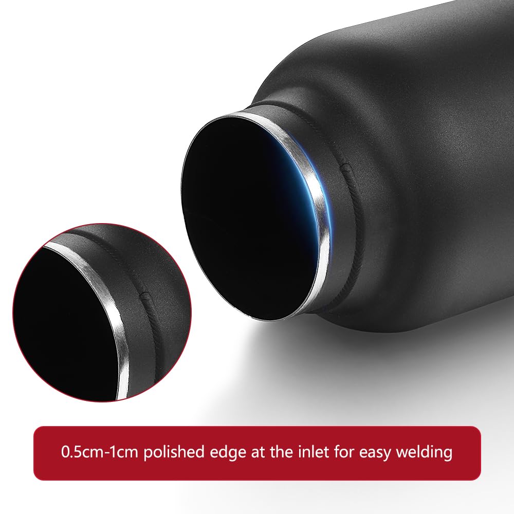 Lcgp 2.5'' To 4'' Diesel Black Exhaust Tip, 5'' Overall Length, Double Wall Design