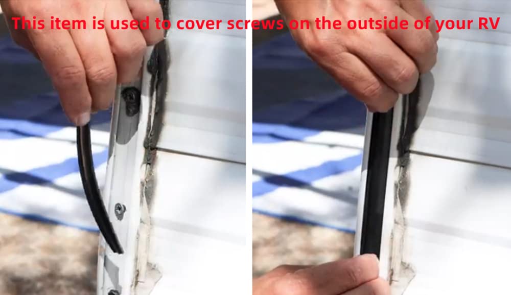 1'' Rv Vinyl Trim Molding Insert Black,For Rv Camper Travel Trailer Screw Cover Gutter Corner Channel Outside Seam Roof Edge Tra