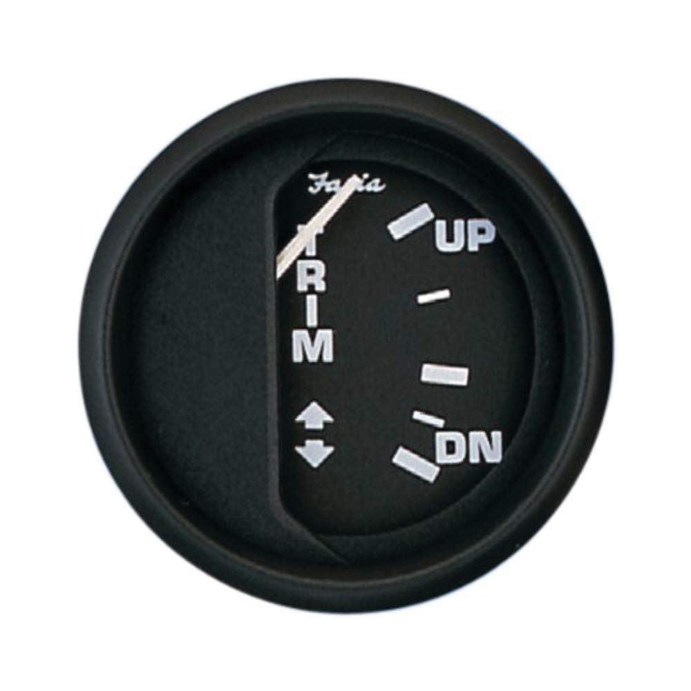 Faria Beede '12827 Euro Trim Gauge (Johnson/Evinrude/Suzuki Outboard) - 2'', Black