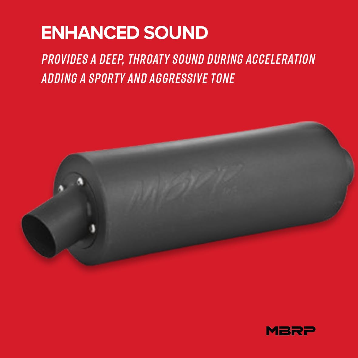 Mbrp At-6010Sp Straight Core Universal Slip On Muffler Exhaust, Moderate Sound, Made Of Black Coated Aluminized Steel