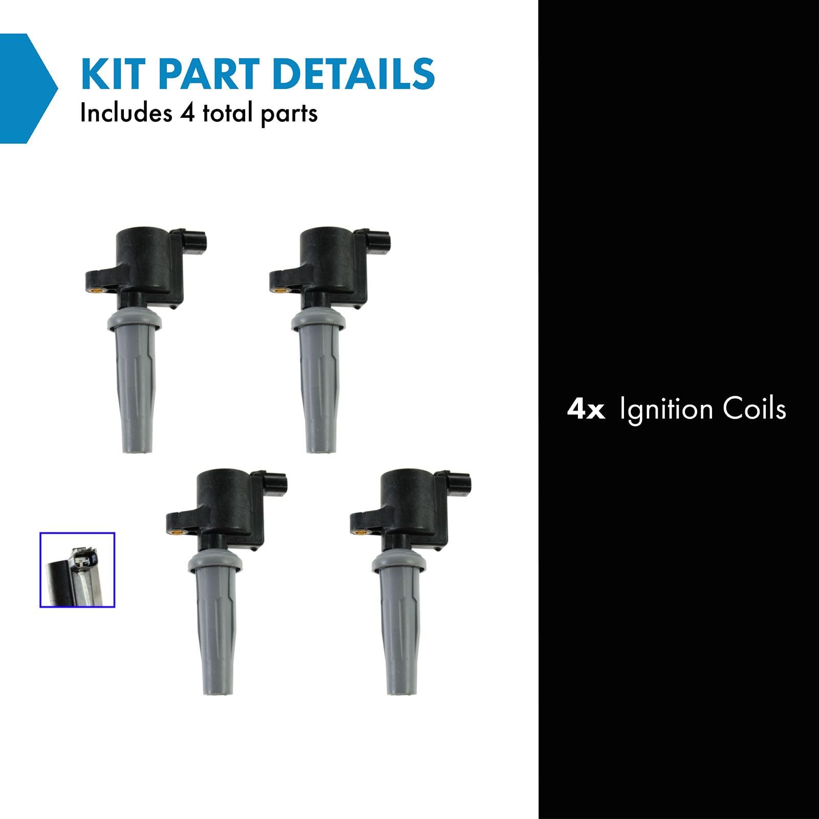 Trq Ignition Coil Set Compatible With 09-22 Ford 11-20 Lincoln 09-11 Mazda Mercury