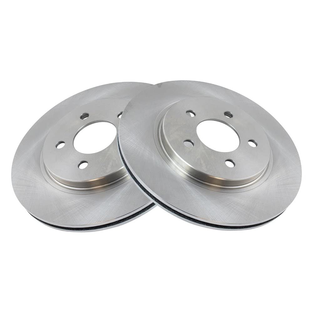 Trq Rear Brake Rotors Set Solid Compatible With 2005-2014 Ford Mustang