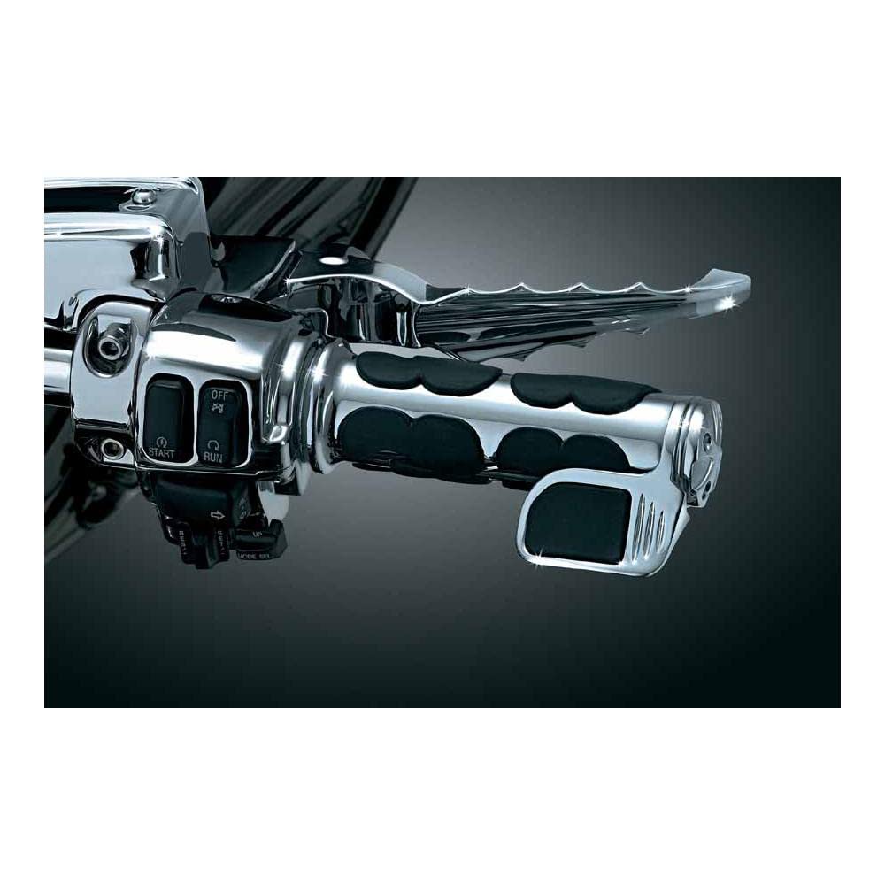 Kuryakyn 6299 Premium Iso Contoured Throttle Boss Motorcycle Handlebar Grip Accessory: Universal Fit, Right Side Only, Chrome, P