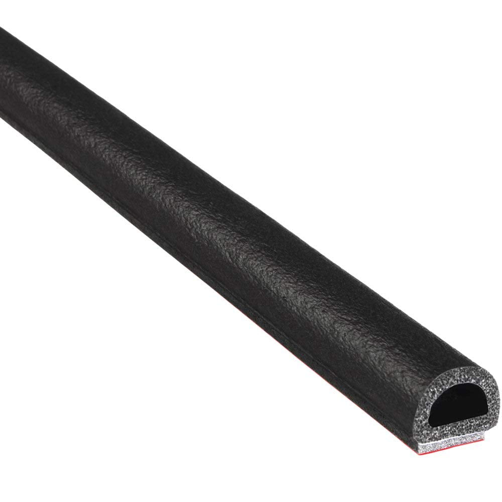 Trim-Lok D-Shaped Rubber Seal - .312    Height.468    Width, 25 Length - Epdm Foam Seal With Bt (3M) High Strength Bonded Tape S