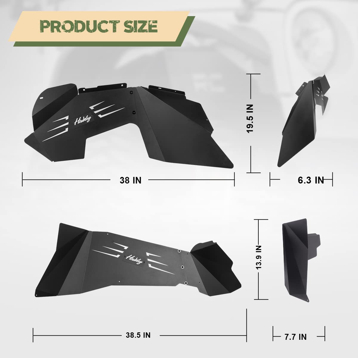 Wrangler Jk Inner Fender Liners For Jeep Wrangler 2007-2018 Jk/Jku Unlimited Sport Sahara Rubicon 2Wd 4Wd, Front Rear Alloy Steel Inner Fender Flares Wheel Well Cover Splash Guards Liners - 4Pcs Set