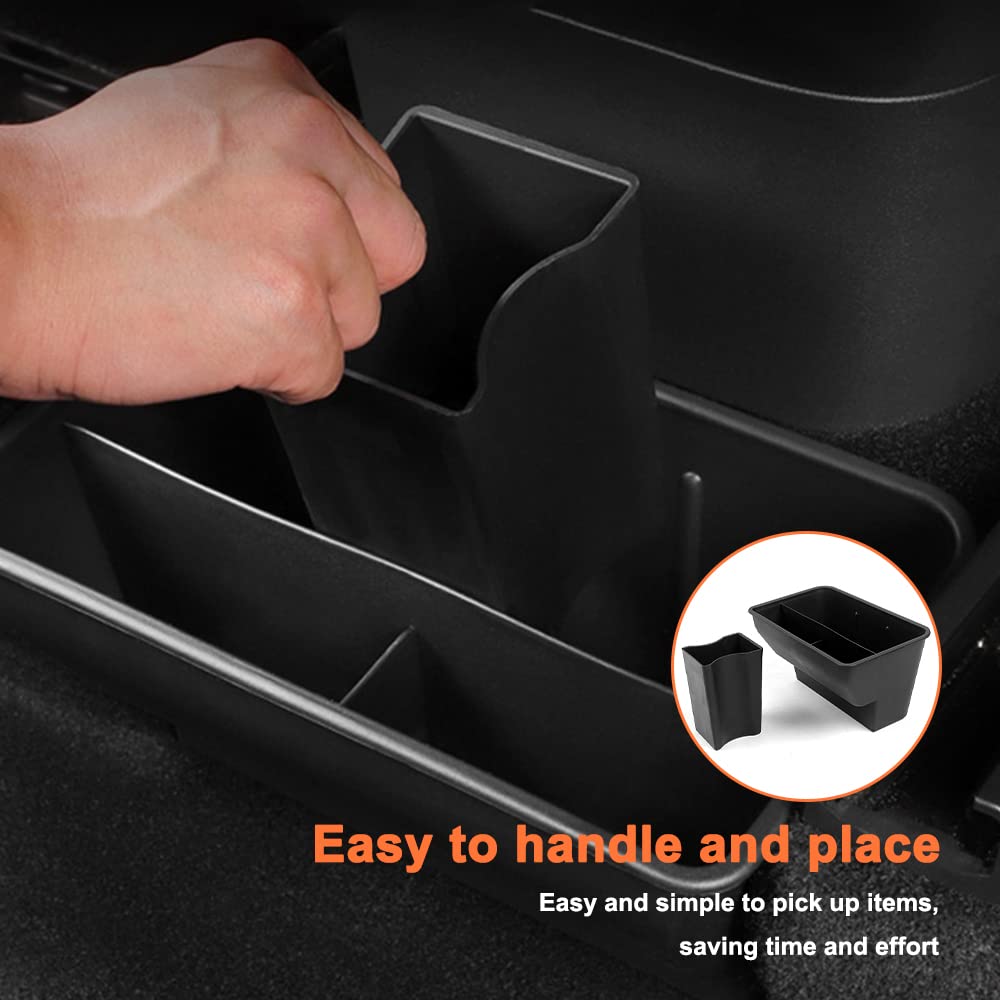 Atnvidsg Rear Underseat Organizer Compatible With Tesla Model Y 2020 2021 2022 2023 Abs Organizer Center Console Organizer (Blac