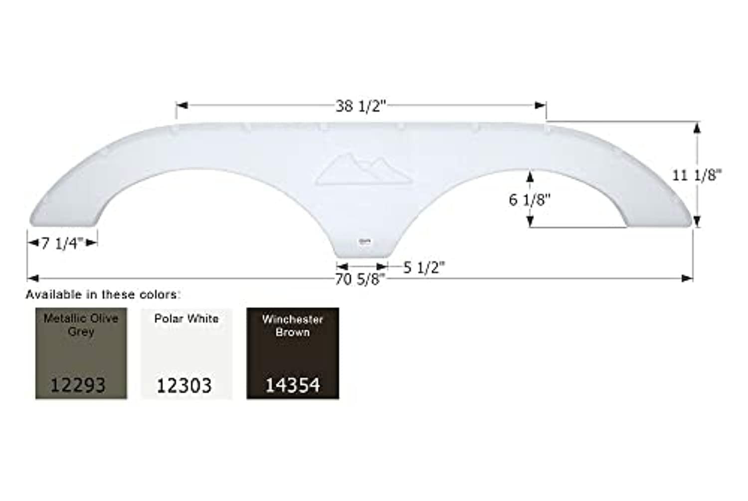 Icon 12303 Tandem Axle Fender Skirt Fs2293 For Keystone - Polar White