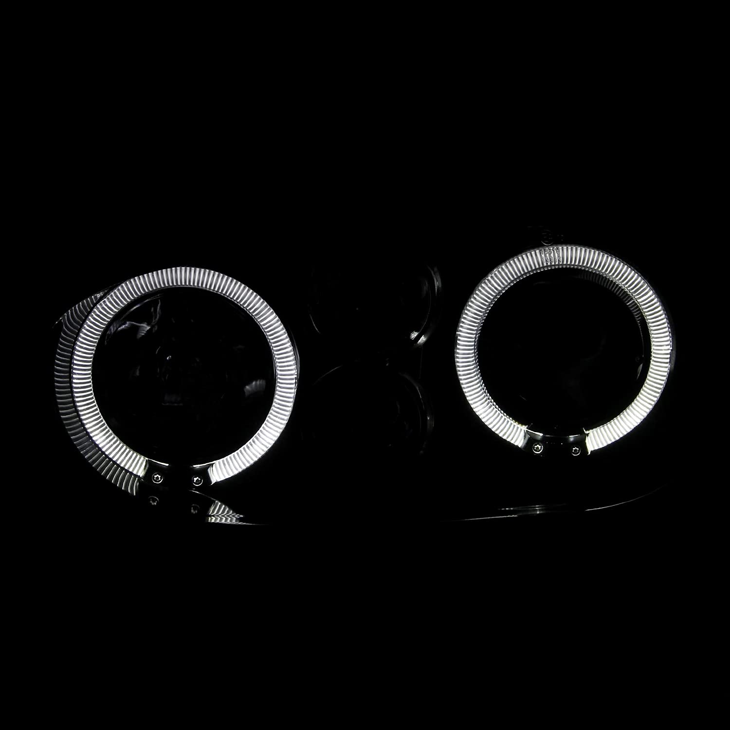 SPEC-D TUNING Dual Halo Projector Headlights, Glossy Black Housing & Smoke Lens, Compatible with 1999-2006 VW Golf MK4 & GTI, Left + Right Pair