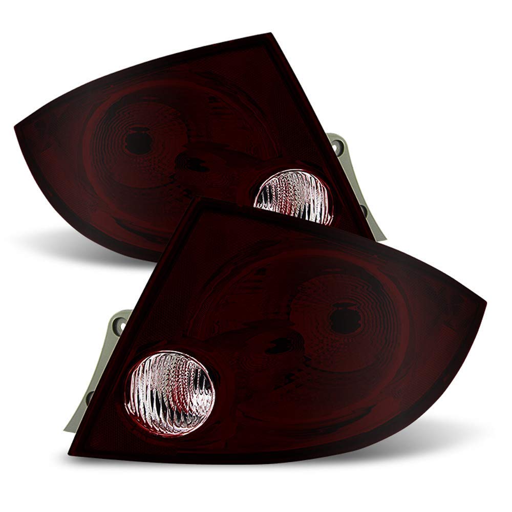 Acanii - For 2005-2010 Chevy Cobalt 4-Door Sedan Red Smoke Tail Lights Brake Lamps Replacement Driver & Passenger Side