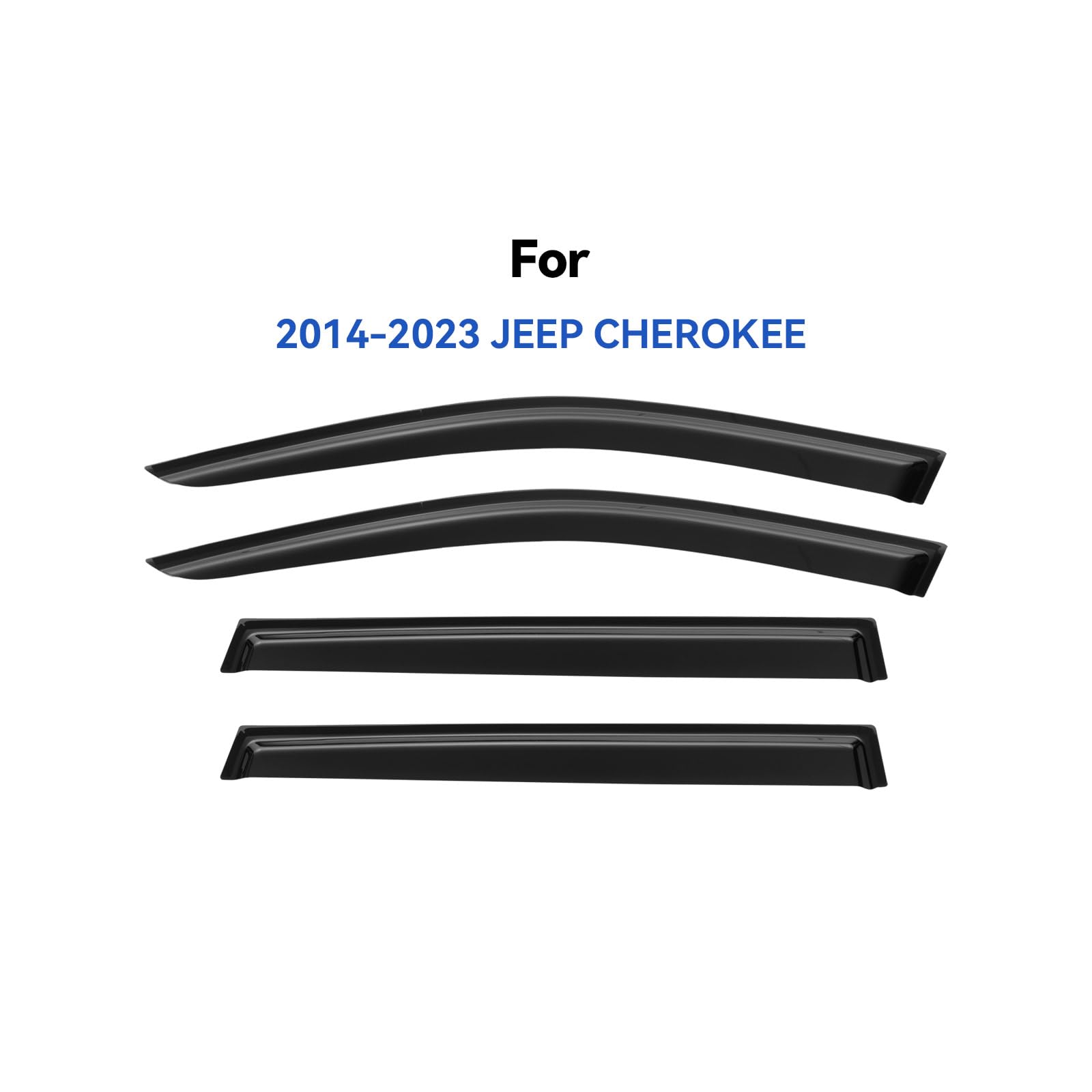 Window Visors Rain Guards for 2014-2023 Jeep Cherokee, Out-Channel Window Vent Wind Deflectors Visors Shades for 14-23 Cherokee