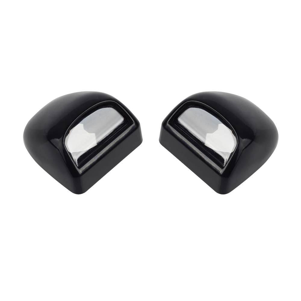 Hercoo License Plate Lights Lamp Lens Black Housing Compatible With Silverado Sierra Avalanche Suburban Escalade Yukon Step Bump