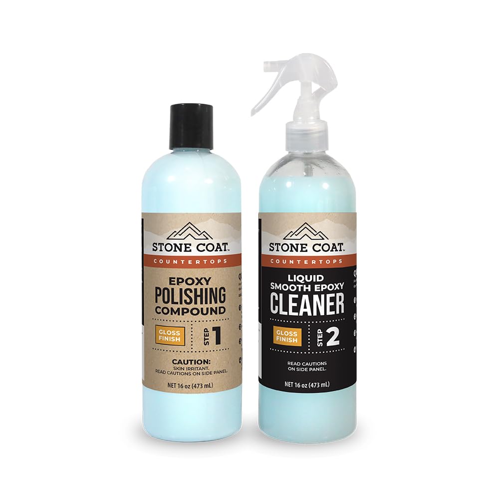 Stone Coat Countertops Polishing and Cleaning Kit (32Oz) Removes Micro Scratches, Restores Shine, Maintains Epoxy Surfaces after