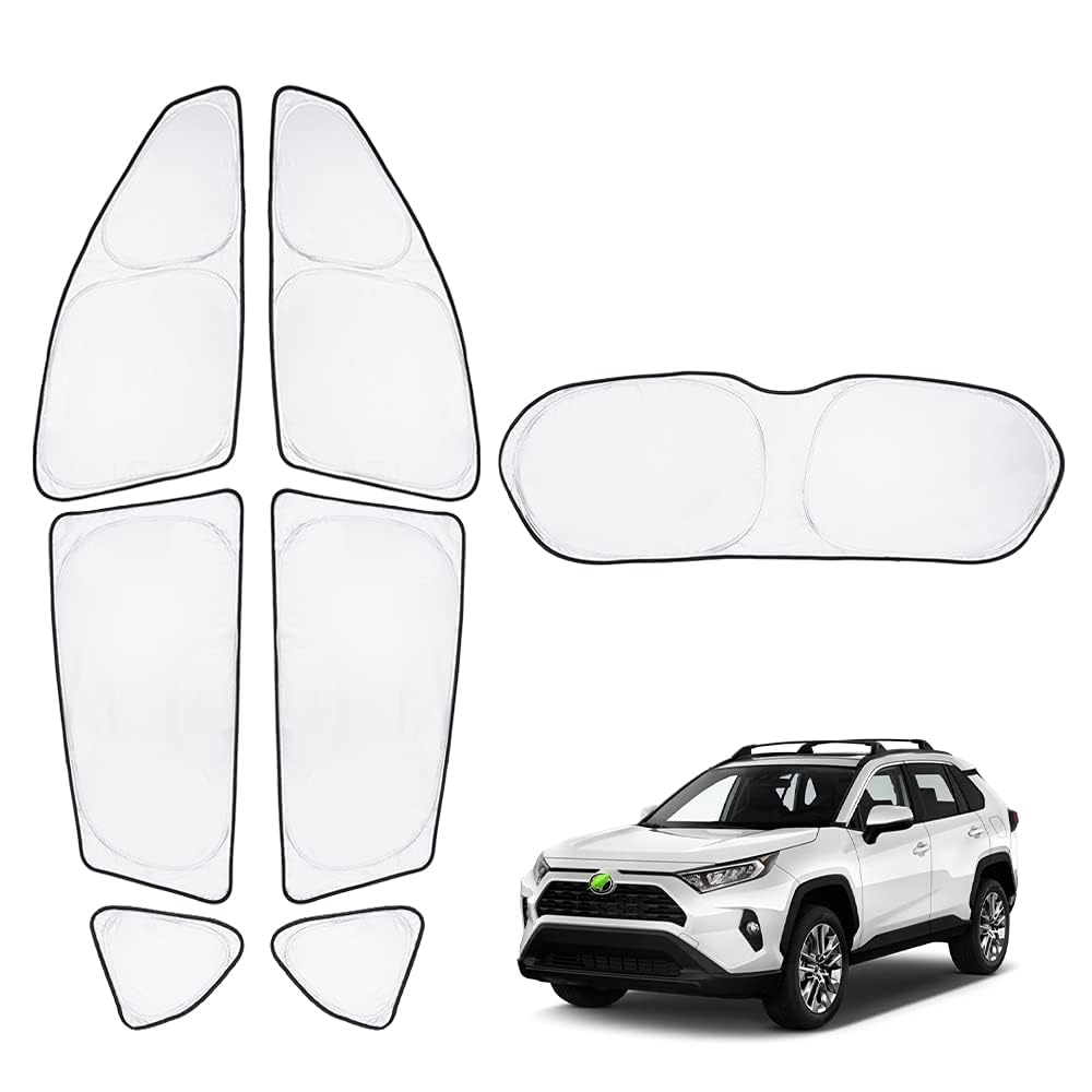 T Tgbros Sunshade For 2013-2018 Toyota Rav4 Windshield Side Rear Window Full Set Car Privacy Sun Shades Foldable Blocks Uv Rays