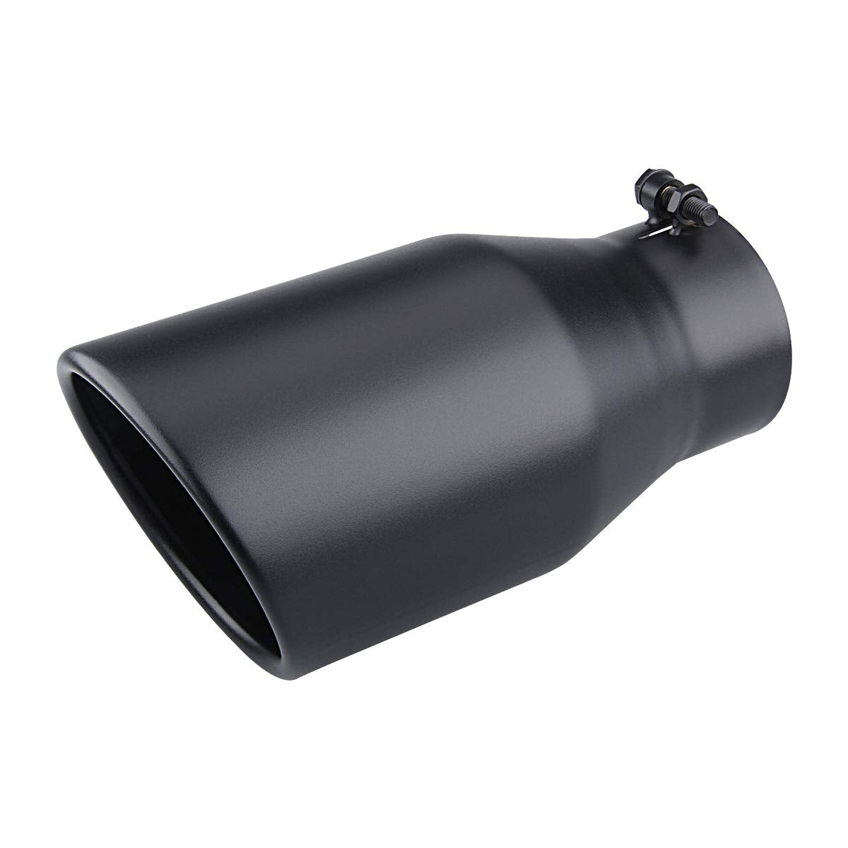 LCGP 4'' inlet Diesle Exhaust Tip, 6'' outlet, 12'' Long Truck Tailtip, Rolled Angel Design, Polished Finished