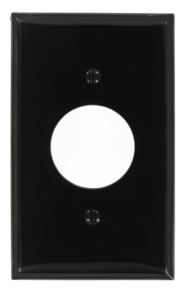 Leviton 80704-E 1-Gang Single 1.406-Inch Hole Device Receptacle Wallplate, Black