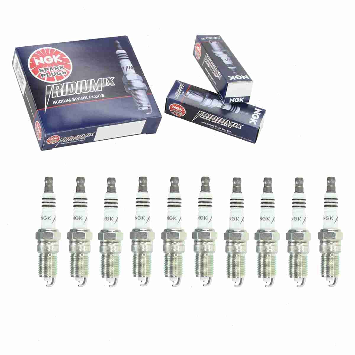 10 pc NGK Iridium IX Spark Plugs compatible with Ford Excursion 6.8L V10 2000-2005