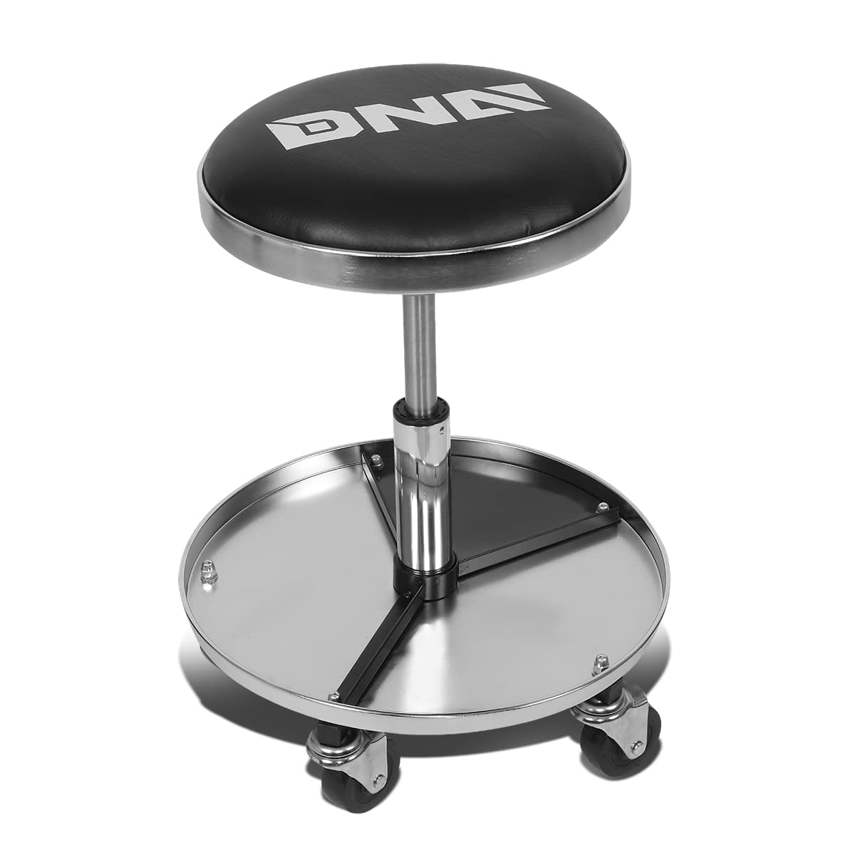 Dna Motoring Tools-00191 Adjustable Height Pneumatic Mechanic Creeper Garage/Rolling Stool, Heavy Duty Roller Seat With Storage