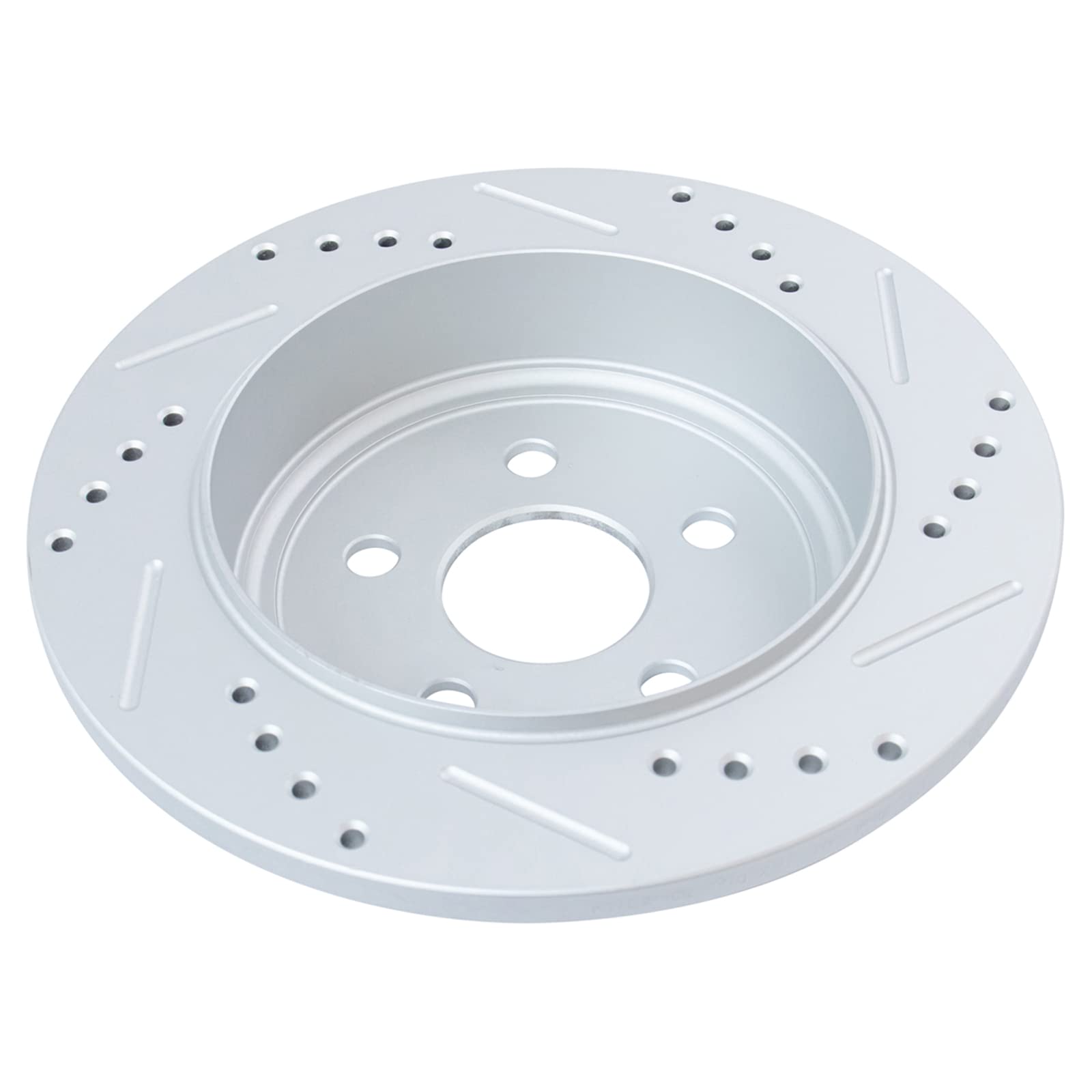 Trq Rear Performance Brake Rotors Set Premium G-Coated Cross Drilled & Slotted Compatible With 2003-2006 Chrysler Pt Cruiser 200