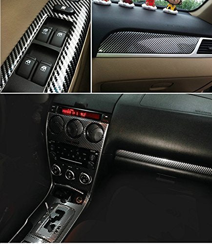 Diyah 5D High Gloss Black Carbon Fiber Vinyl Bubble Free Air Release Car Wrap Film Automotive Diy Decals (4 Ft X 5 Ft)