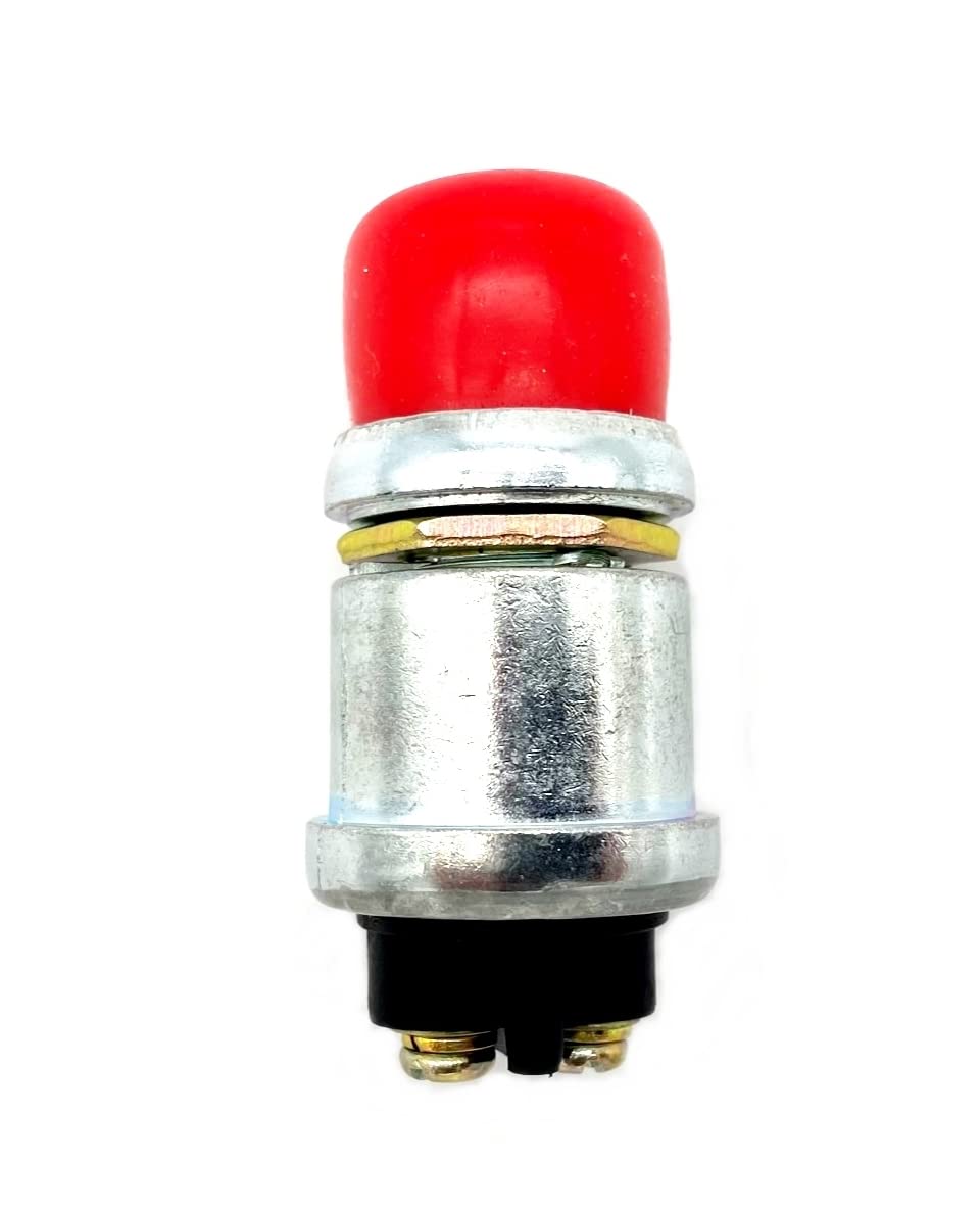 Full Spectrum Parts Golf Cart 12V Red Horn Switch Button W/Cover Floor Mount For Club Car, Ezgo, Yamaha