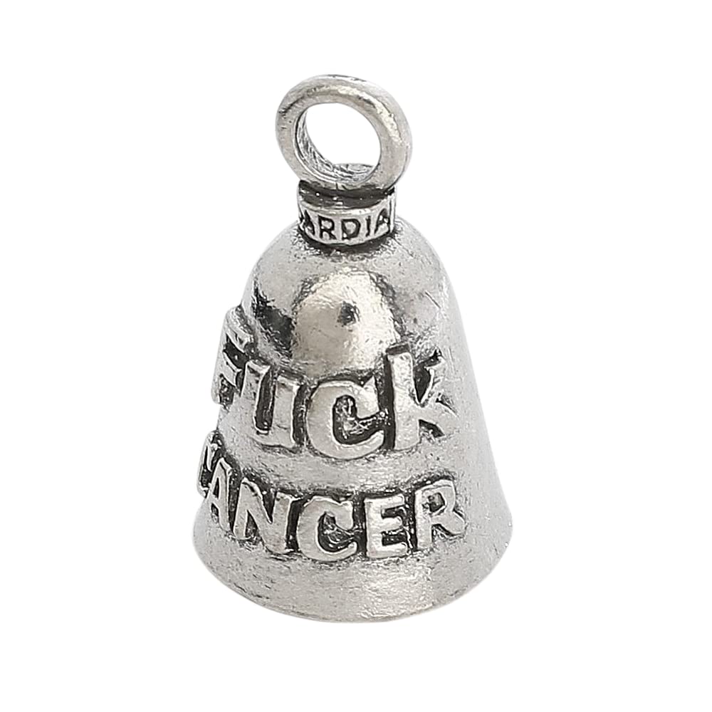 Guardian Bell F_ck Cancer Good Luck Bell w/Keyring & Black Velvet Gift Bag | Motorcycle Bell | Lead-Free Pewter | Good Luck Gift