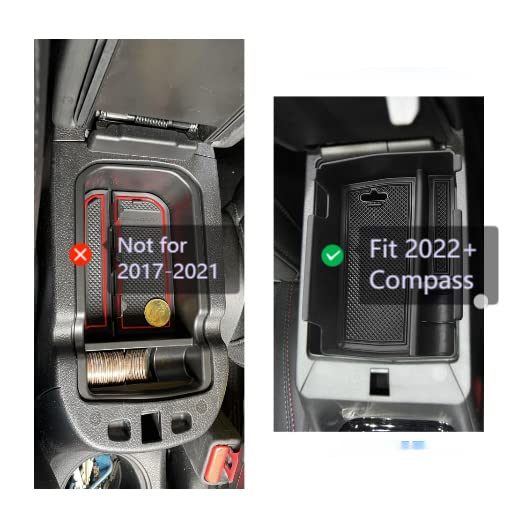 SXCY Fit for 2023 2024 Jeep Compass/Dodge Hornet Center Console Organizer for Jeep Compass 2022 2023 2024 Accessories Armrest Co