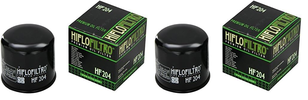 Hiflofiltro Hf204 Black Standard Premium Oil Filter, Single (Pack Of 2)