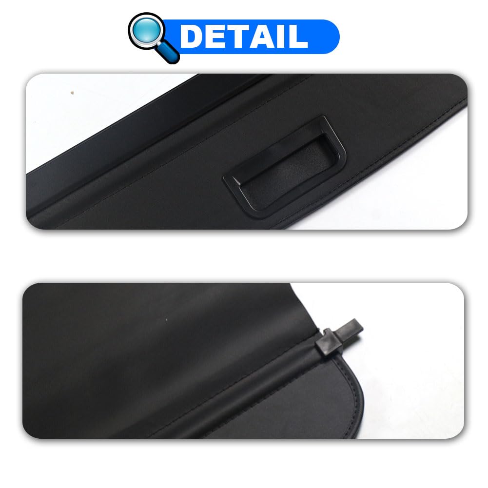 BOPARAUTO Cargo Cover for Jeep Grand Cherokee (2 Row; WL) 4XE Accessories 2022 2023 2024 Rear Black Trunk Shade Luggage Security