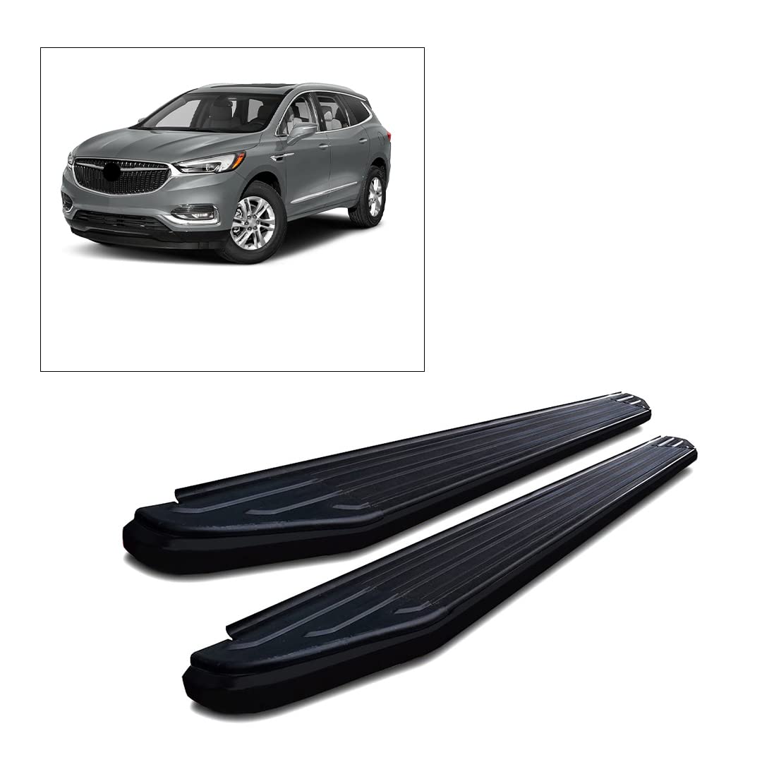 Black Horse Off Road Black Horse Black Aluminum Peerless Running Boards Compatible With 2018-2022 Chevrolet Traverse / 2018-2022 Buick Enclave
