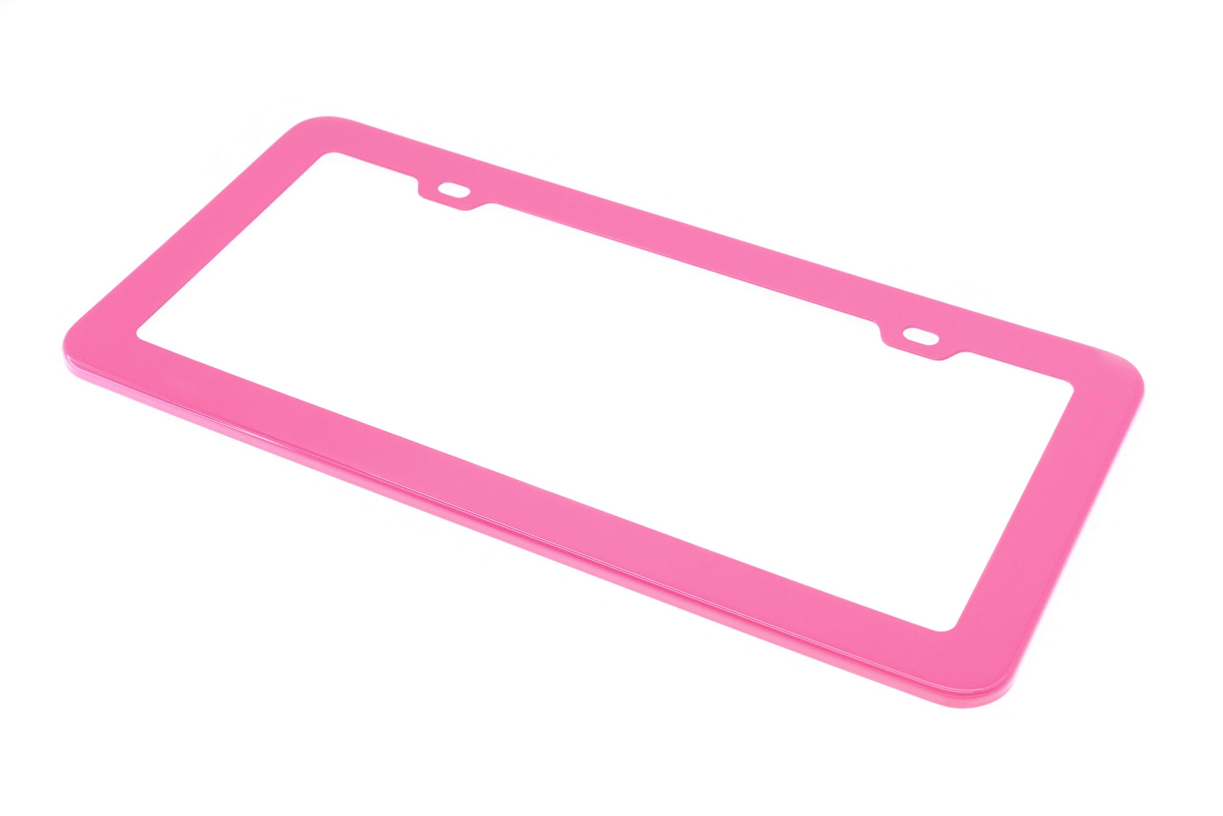2PCs Creathome Stainless Steel License Plate Frames with Barbie Pink Color