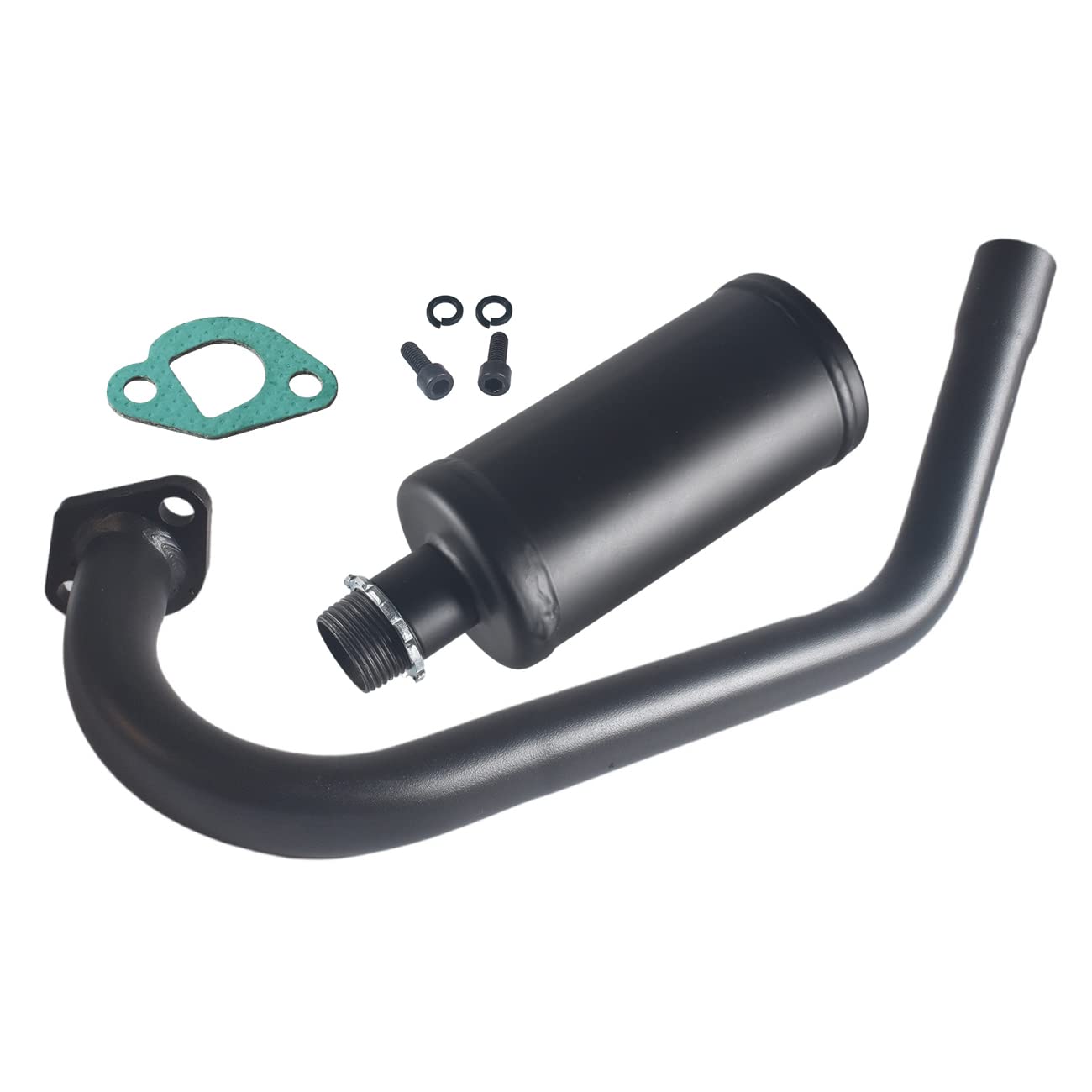 coleman mini bike ct200u exhaust SJVLXHI Upgrade Exhaust with Muffler For Coleman Powersports CT200U BT200X CT200u-ex 212cc 196cc/6.5HP Go Kart and Gas Mini Bike Black
