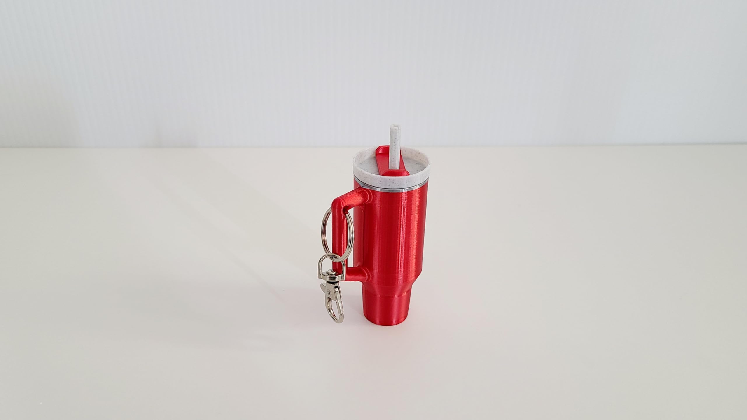 Miniature Stanley Tumbler Cup Replica Keychain - 3D Printed Desk Accessory (3 Pack: Shiny Red)