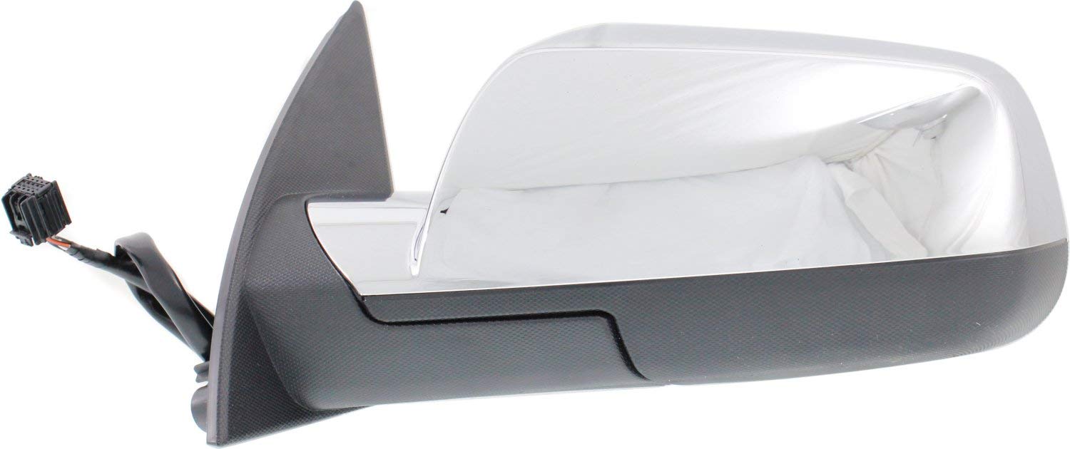 Kool Vue Driver Side Power Heated Mirror for Chevrolet Equinox GMC Terrain 2010-2017 Without Blind Spot Monitor & Memory Chrome Standard On 14-14 LT, Also Fits LS, LTZ & 15-17 Models