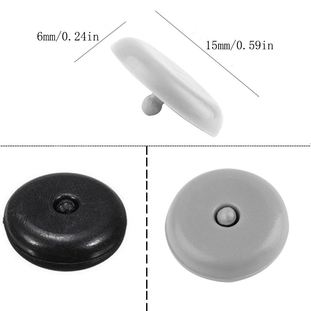 Y-Axis 5 X Seat Belt Button Buckle Clip Stop - Universal Fit Stopper Kit Light Grey (5 Sets)