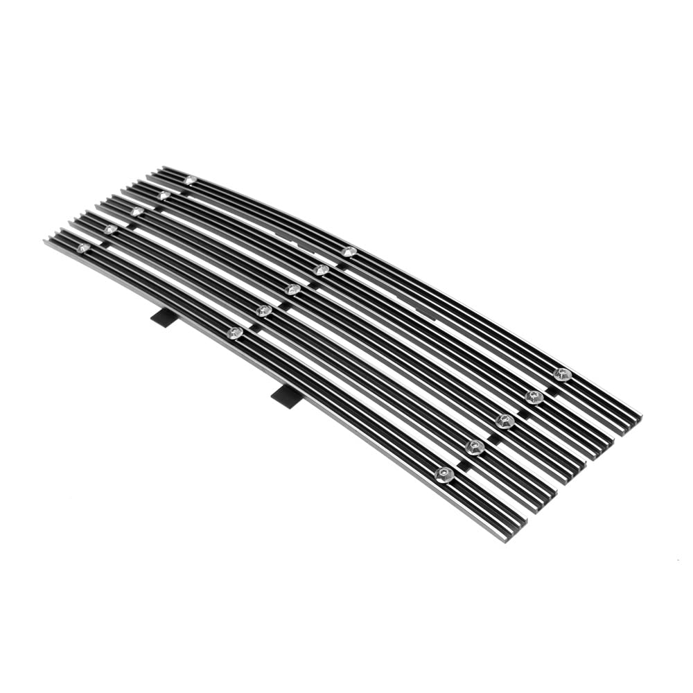 Aps Compatible With Ford F-150 2009-2014 Lower Bumper Aluminum Chrome Wide Horizontal Channel With Rivet Studs Billet Grille Gri