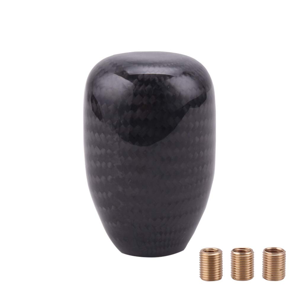 Muge Racing Universal Carbon Fiber Shift Knob Automatic/Manual Gear Shift Knob For Most Vehicles With 3 Adapters