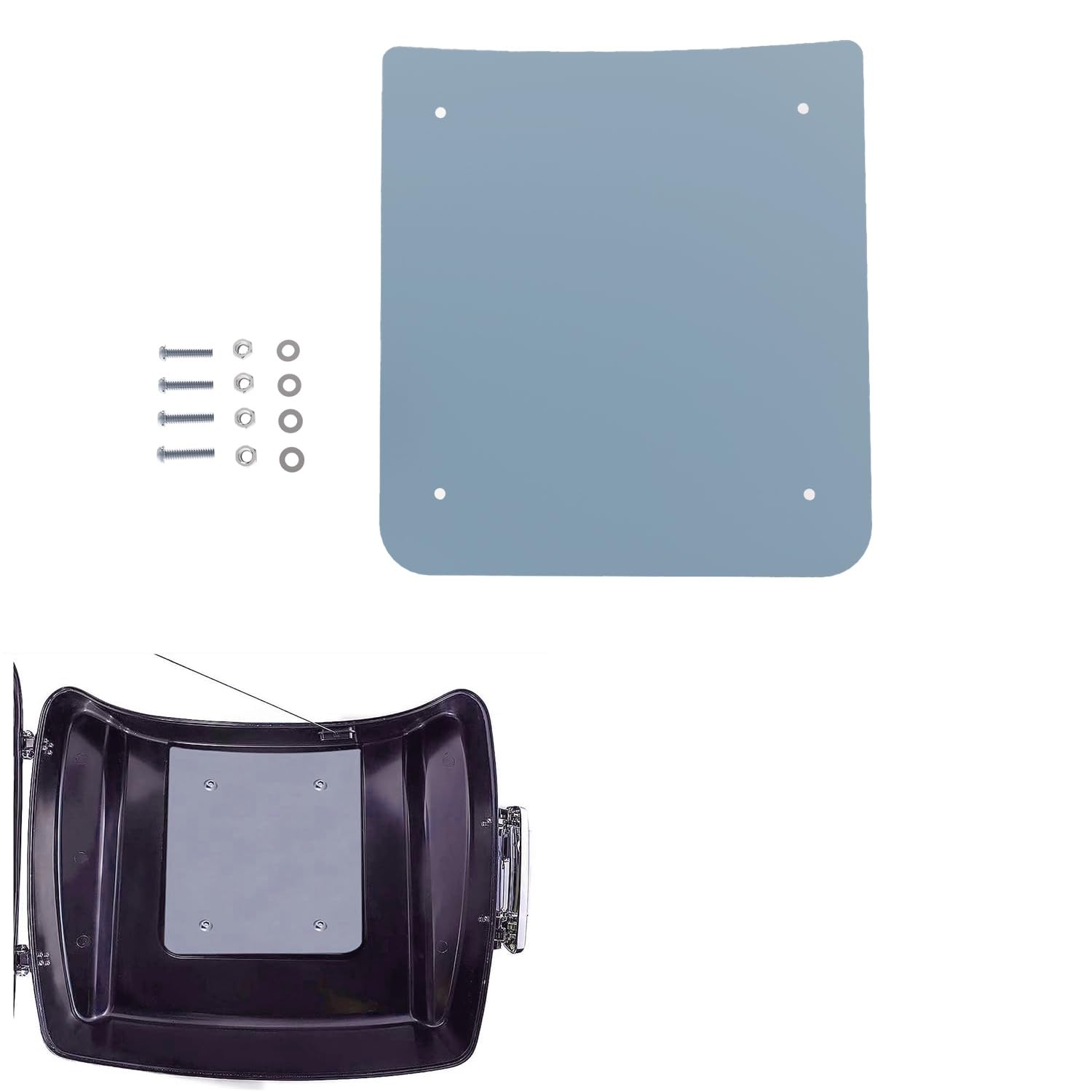 Aircmt Laser Cut Tour Pack Inner Reinforcement Metal Base Plate For Harley Touring Road Glide, Road King, Street Glide, Glide Ultra, Ultra Limited, Cvo Limited 2014-2024 Razor Chopped Tour Pak Trunk