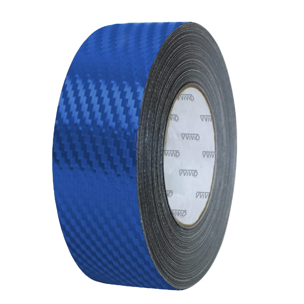 Vvivid Dry Carbon Fibre Detailing Vinyl Wrap Tape 2 Inch X 20Ft Roll Diy (Electric Blue)