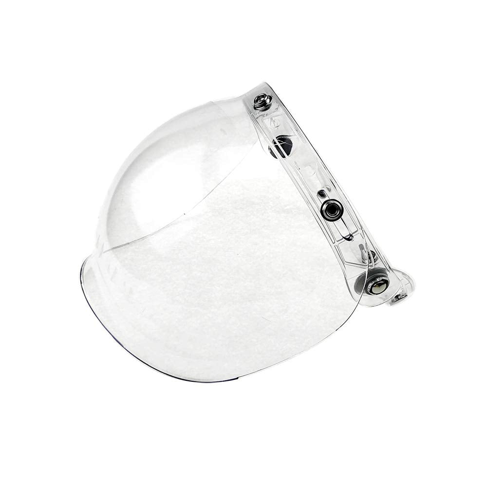 Wancar Retro Motorcycle Bubble Visor Wind Shield Lens Universal For Standard 3-Snap Open Face Helmets(Clear)