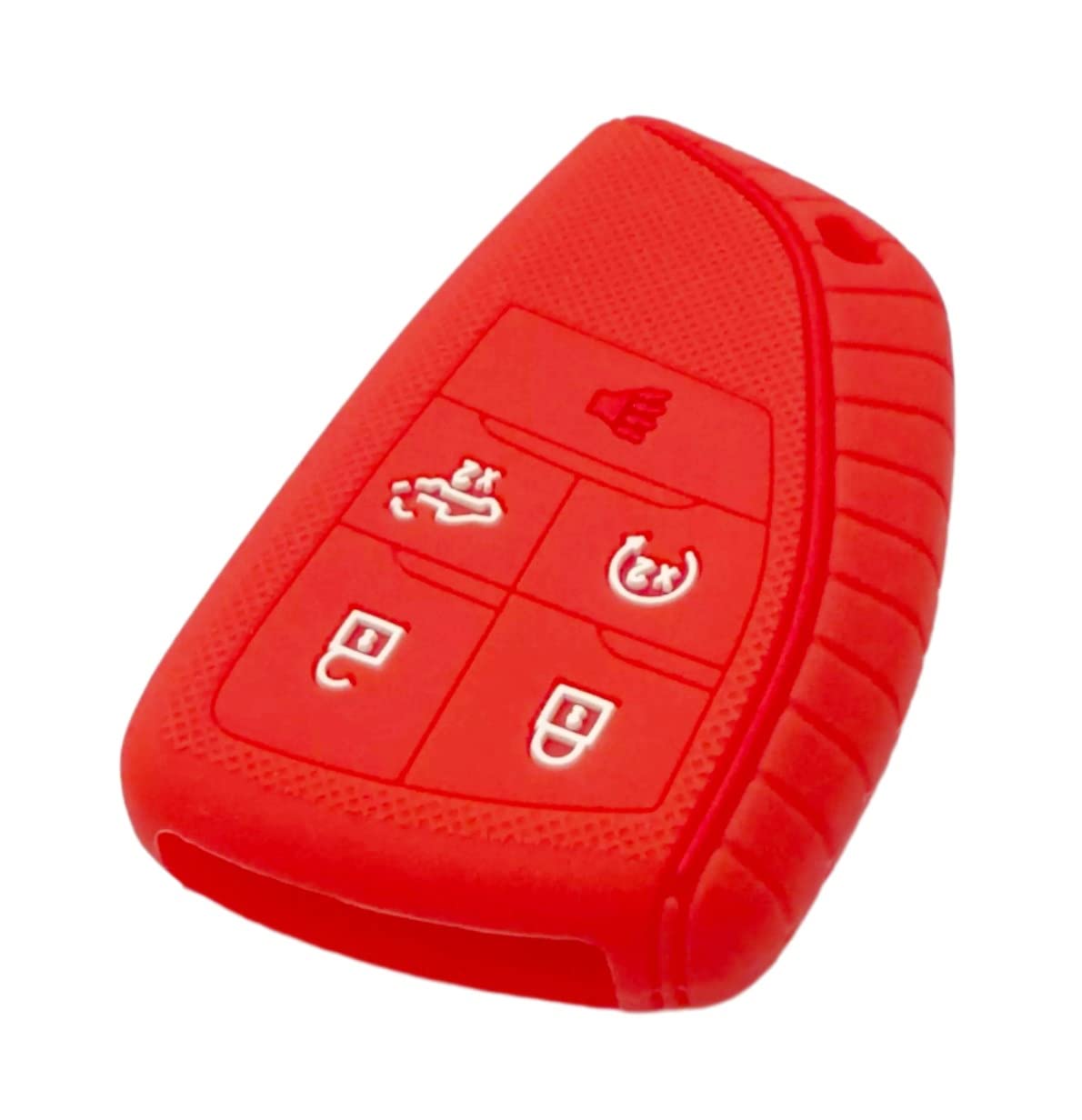 Reprotecting Silicone Rubber Key Fob Cover Compatible With 2022 2023 Chevrolet Silverado 1500 Gmc Sierra 1500 (Black Red)