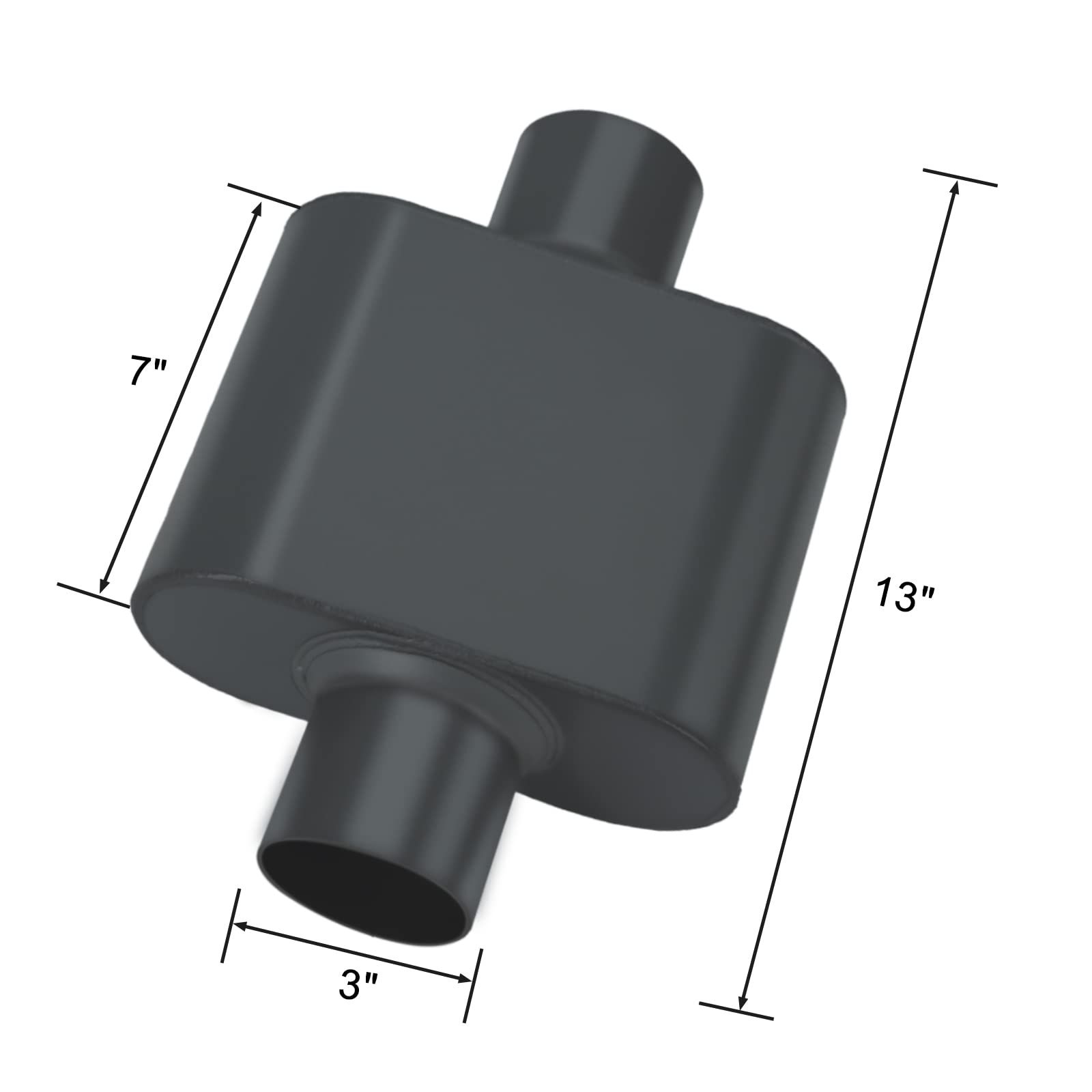 Pair Of Single Chamber Performance Race Muffler 3'' Center/Center Universal Steel Muffler (3 Inch)