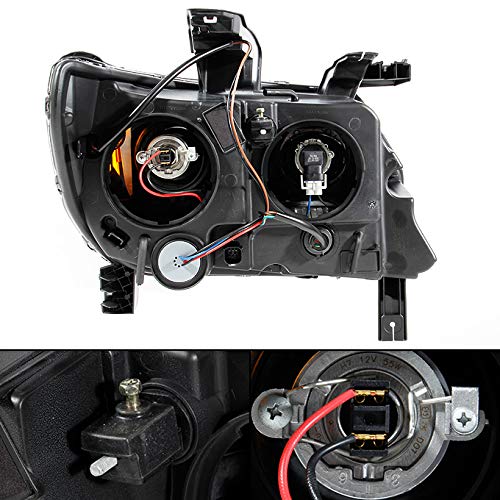 Akkon - For [Black] 2015-2022 Chevy Colorado Frost White Led Drl Dual Square Projector Headlights Pair Set