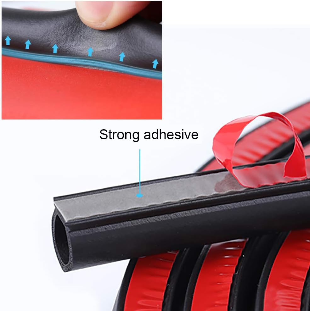 Storystore Universal Automotive Car Door Seal Strip D-Shape Self-Adhesive Weather Stripping For Car Truck Door Window Soundproof