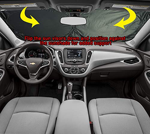 Gven Windshield Shade, Car Sun Shade For Front Windshield Funny Car Eyes Sunshades Sun Visor Protector Blocks Uv Rays Foldable 210T Keep Your Vehicle Cool (Eyes-Blue, Standard)