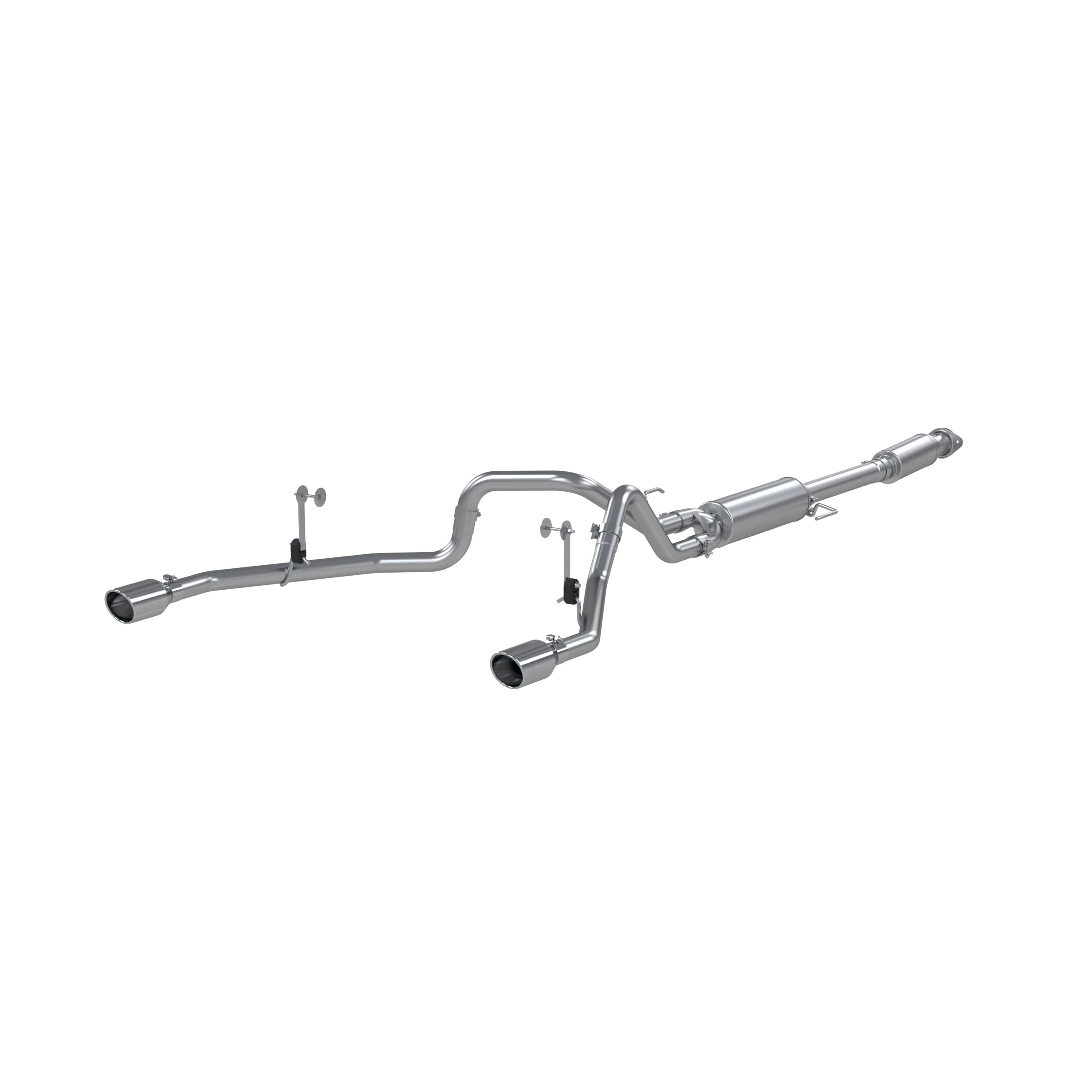 Mbrp 3-Inch/2.5-Inch T409 Stainless Steel Cat-Back Exhaust Dual Rear Exit With T304 Stainless Steel Tips | Fits Ford F-150 2021-2024, 2.7L/3.5L Ecoboost, 5.0L | Street Profile | S5215409