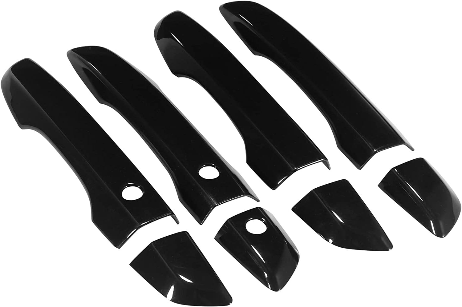 Unifizz 4Pcs Vehicle Door Lacth Handle With Smart Key Hole 10Th Gen For Honda Civic 2016-2021 Glossy Black Exterior Door Handle Trim Cover Left Hand Drive