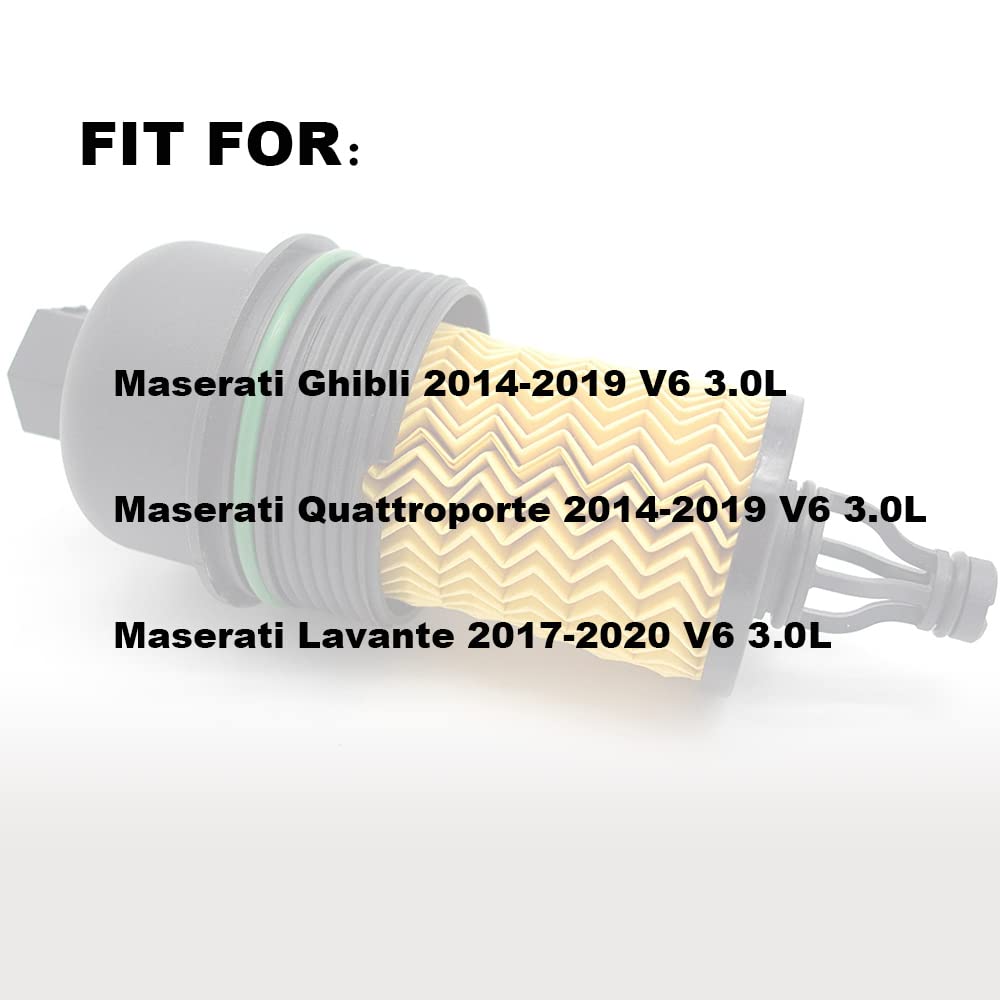 311401 Oil Filter Fit For 2014-2019 Maserati Ghibli & Quattroporte V6 Engines